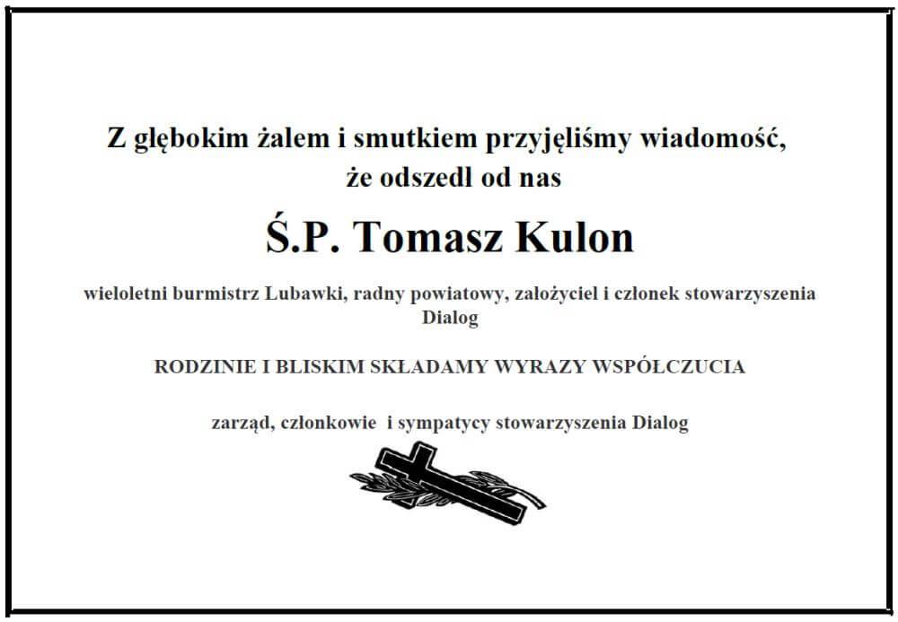 Kondolencje - T. Kulon