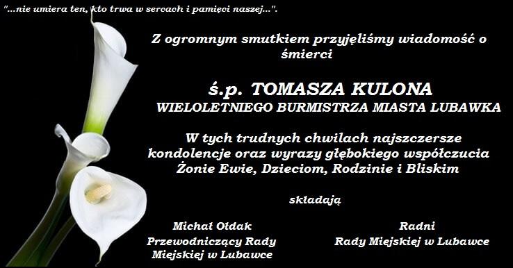 Kondolencje - T. Kulon