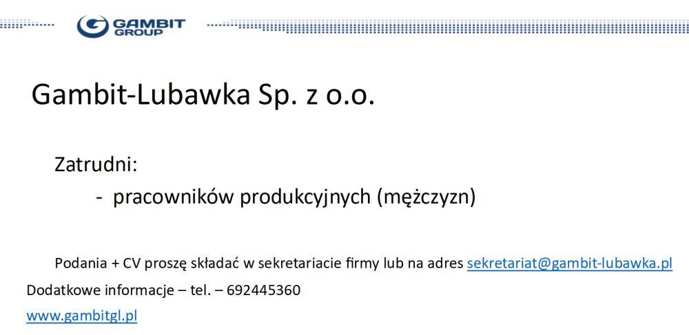 Oferta pracy - pracownicy produkcyjni