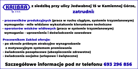 Oferta pracy - Kalibra