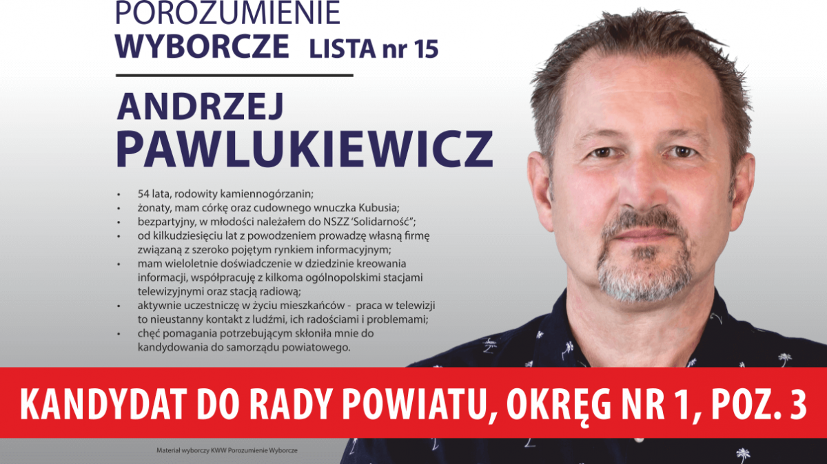 Andrzej Pawlukiewicz - kandydat do rady powiatu