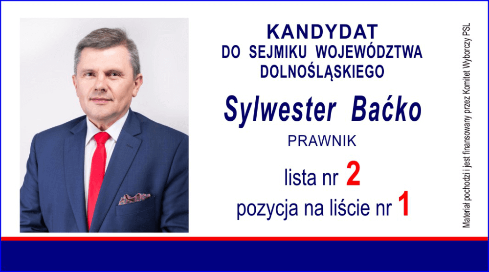 Sylwester Baćko - kandydat do Sejmiku 