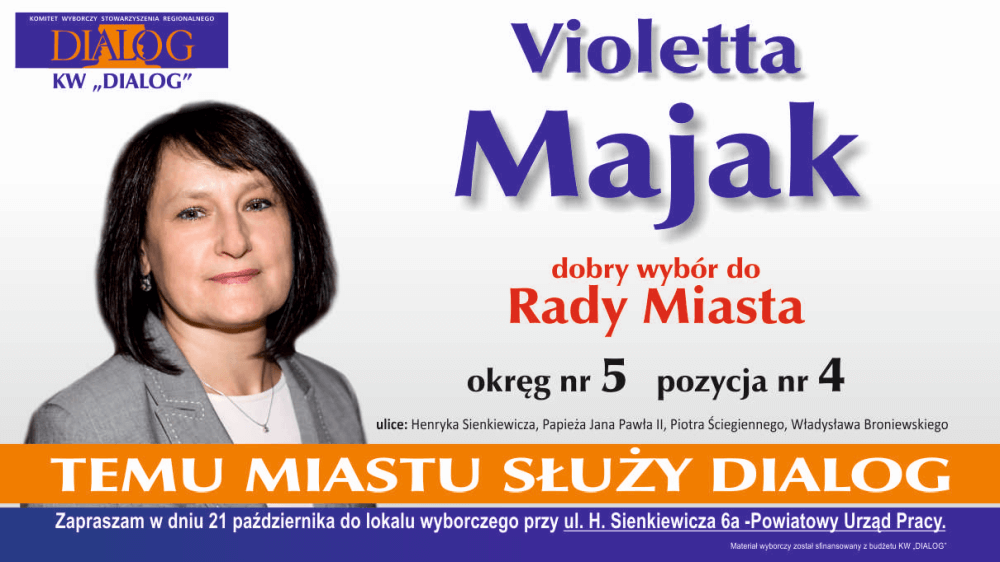 Violetta Majak - kandydatka do rady miasta Kamienna Góra