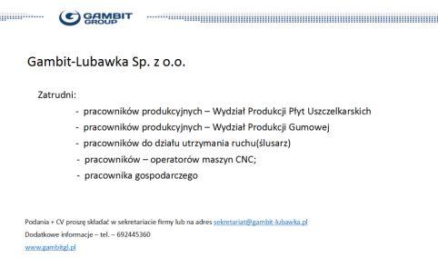 Oferta pracy - Gambit