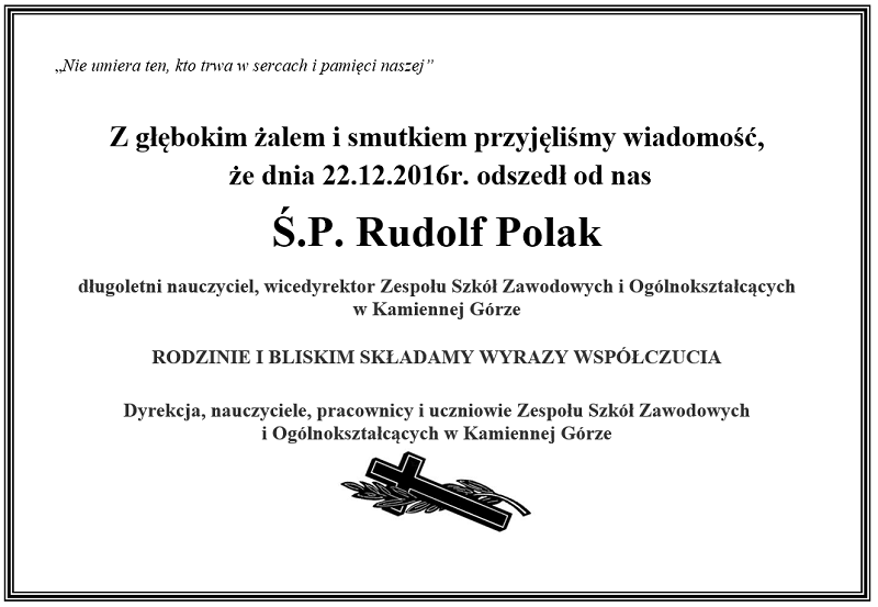 Nekrolog - R. Polak