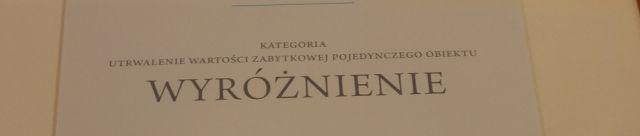Wyróżnienie za remont ratusza