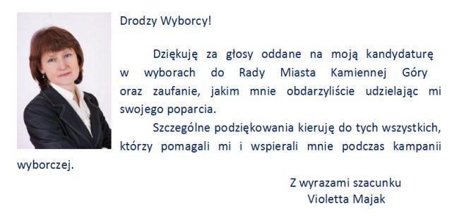 Podziękowanie  - Violetta Majak