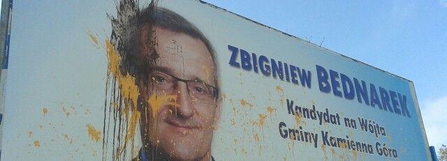 Zniszczony billboard - oświadczenie kandydata