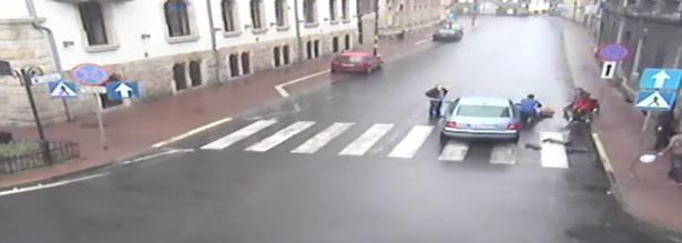 Potrącenie w centrum