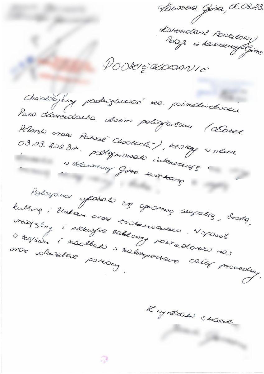Podziękowały dzielnicowym