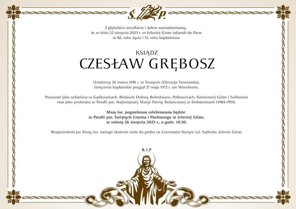 Zmarł ksiądz Czesław Grębosz