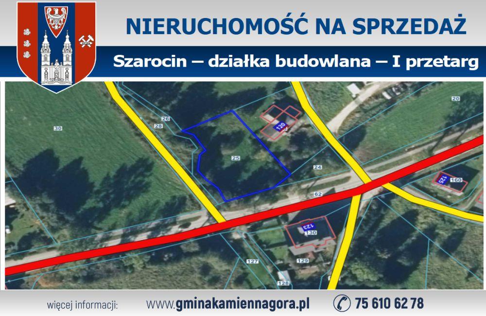 OGŁOSZENIE – Szarocin, działka 25 – I przetarg