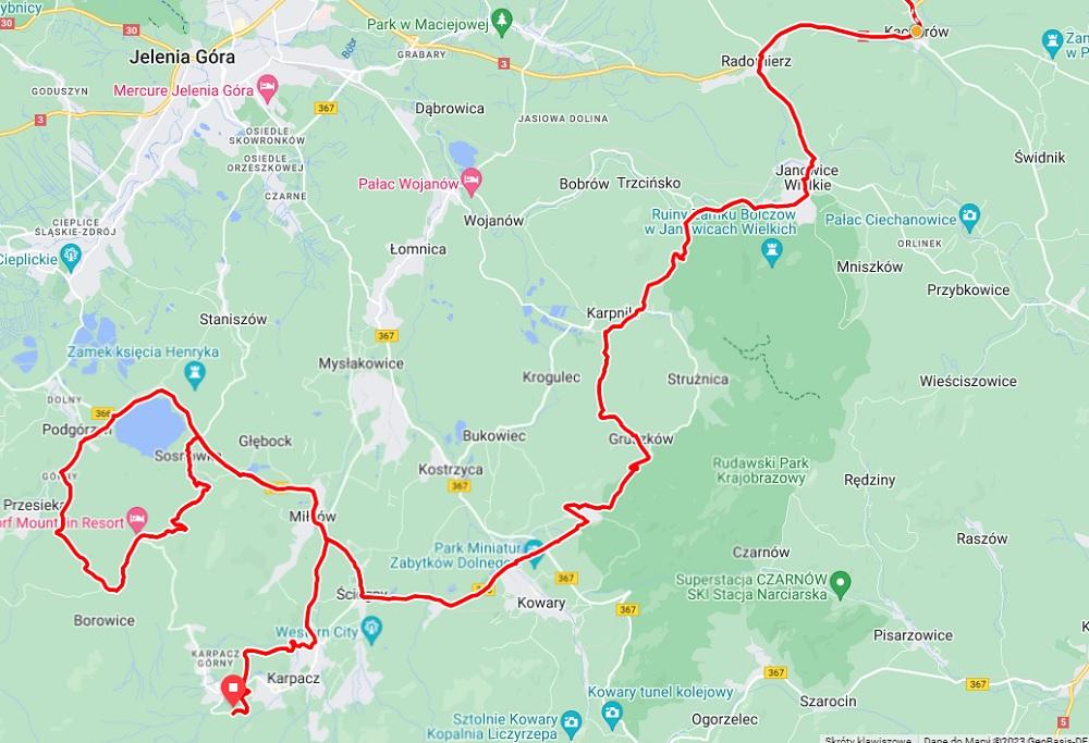 Utrudnienia podczas wyścigu