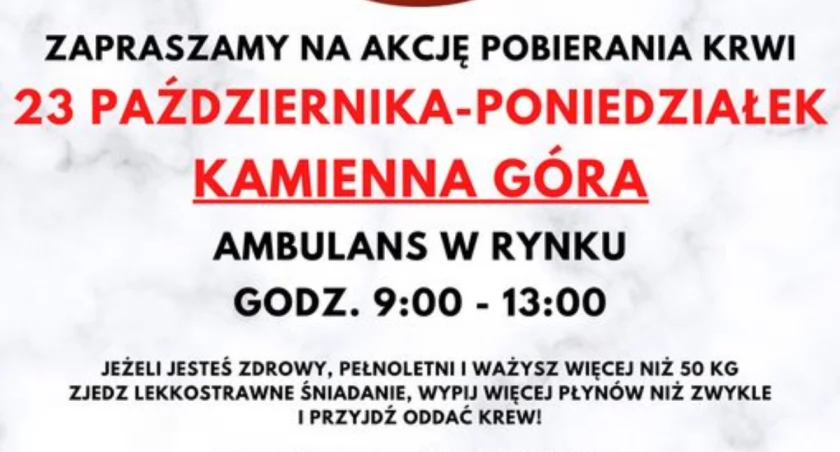 Pobieranie krwi - 23 października