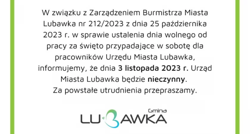 Wolny dzień w Urzędzie Miasta Lubawka