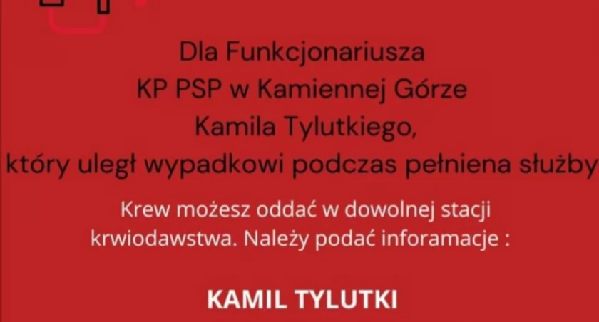 Zbiórka krwi dla strażaka z KP PSP