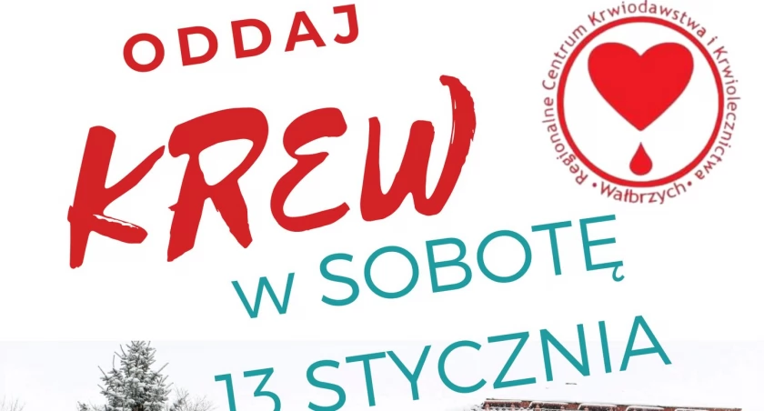 Oddaj krew w sobotę 13 stycznia