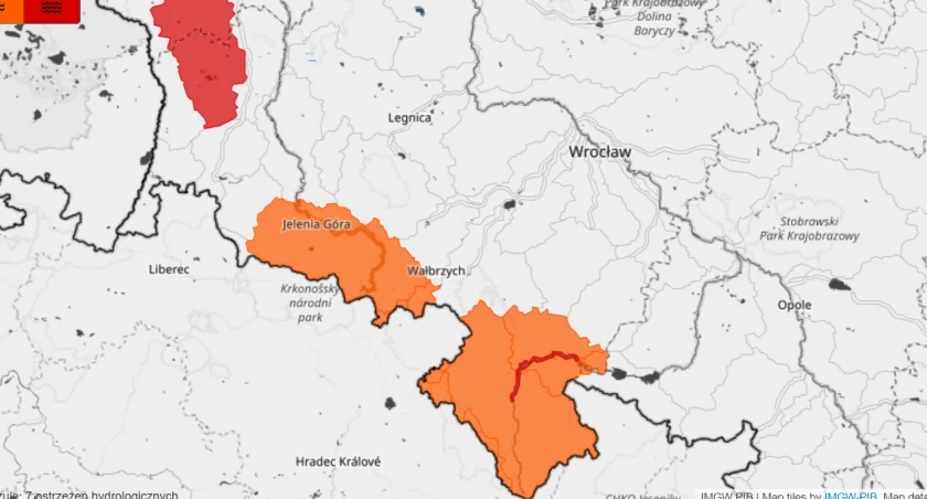 Wezbranie z przekroczeniem stanów ostrzegawczych
