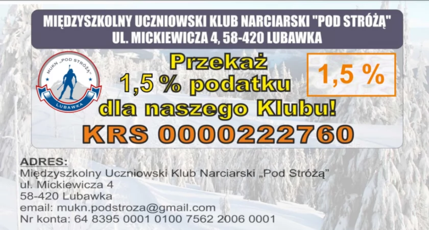 1,5% podatku dla MUKN Pod Stróżą Lubawka