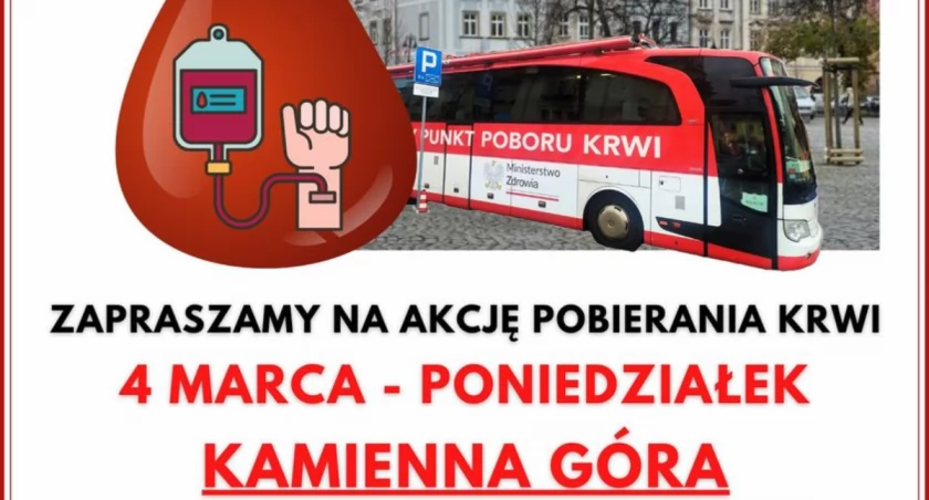 4 marca - zbiórka krwi - rynek Kamienna Góra
