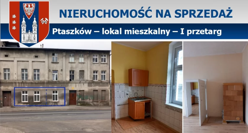 OGŁOSZENIE – lokal mieszkalny – Ptaszków 52 – I przetarg
