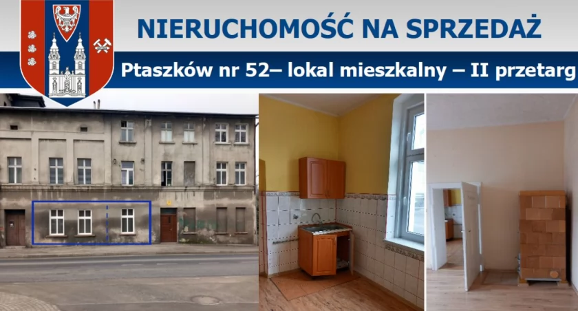 OGŁOSZENIE – lokal mieszkalny Ptaszków 52 – II przetarg