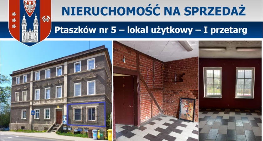 OGŁOSZENIE – lokal użytkowy Ptaszków 5 – I przetarg
