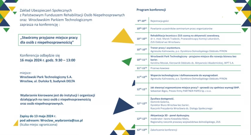 Zaproszenie na konferencję „Stwórzmy przyjazne miejsce pracy dla osób z niepełnosprawnością”