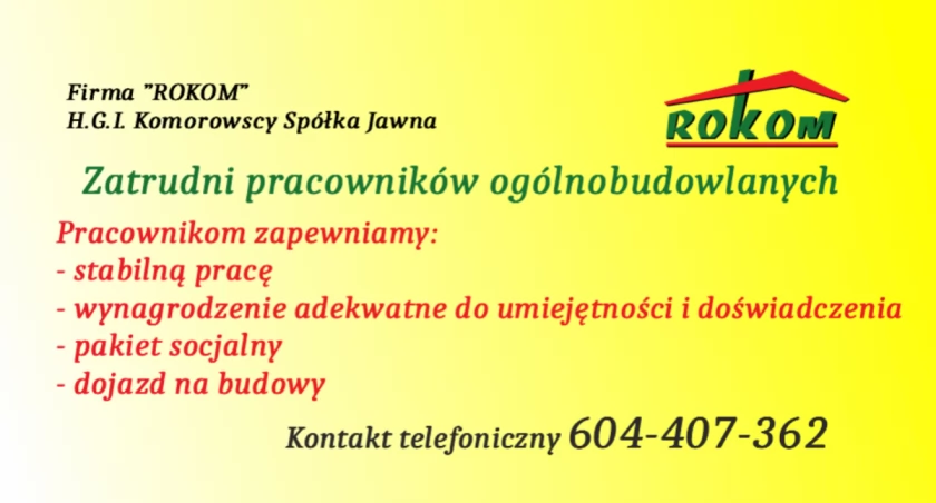 Oferta pracy w firmie ROKOM