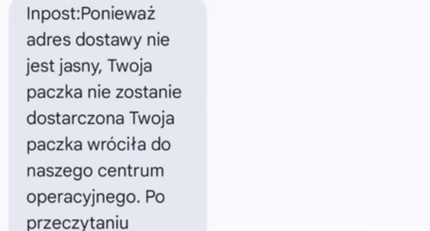 Uwaga fałszywy SMS