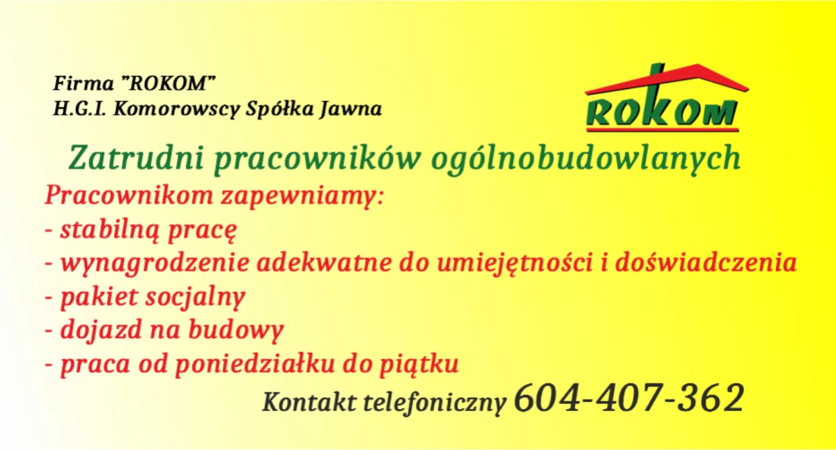 Szukają pracowników ogólnobudowlanych