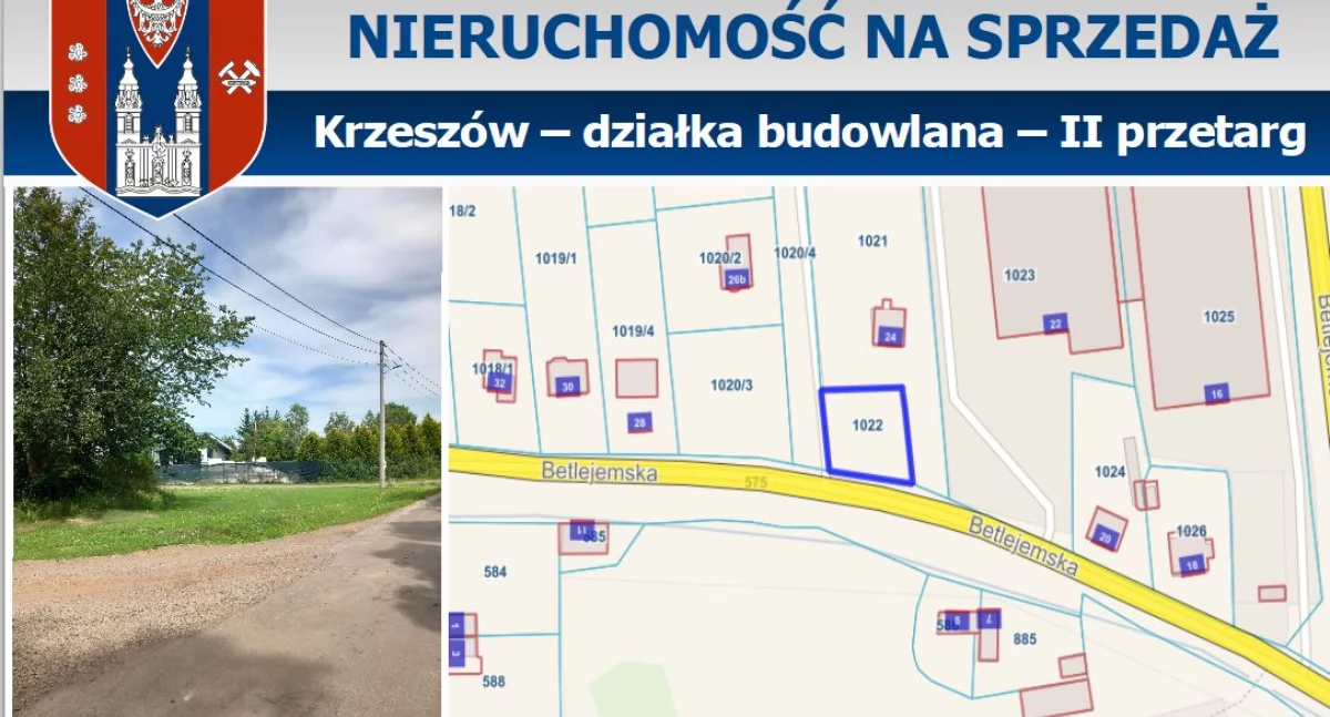 Nieruchomość na sprzedaż - Krzeszów – działka budowlana – II przetarg
