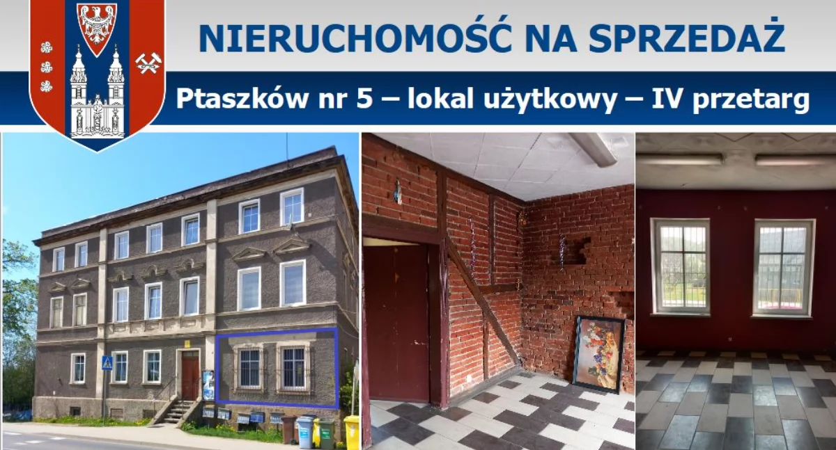 Ogłoszenie - Ptaszków nr 5 – lokal użytkowy – IV przetarg