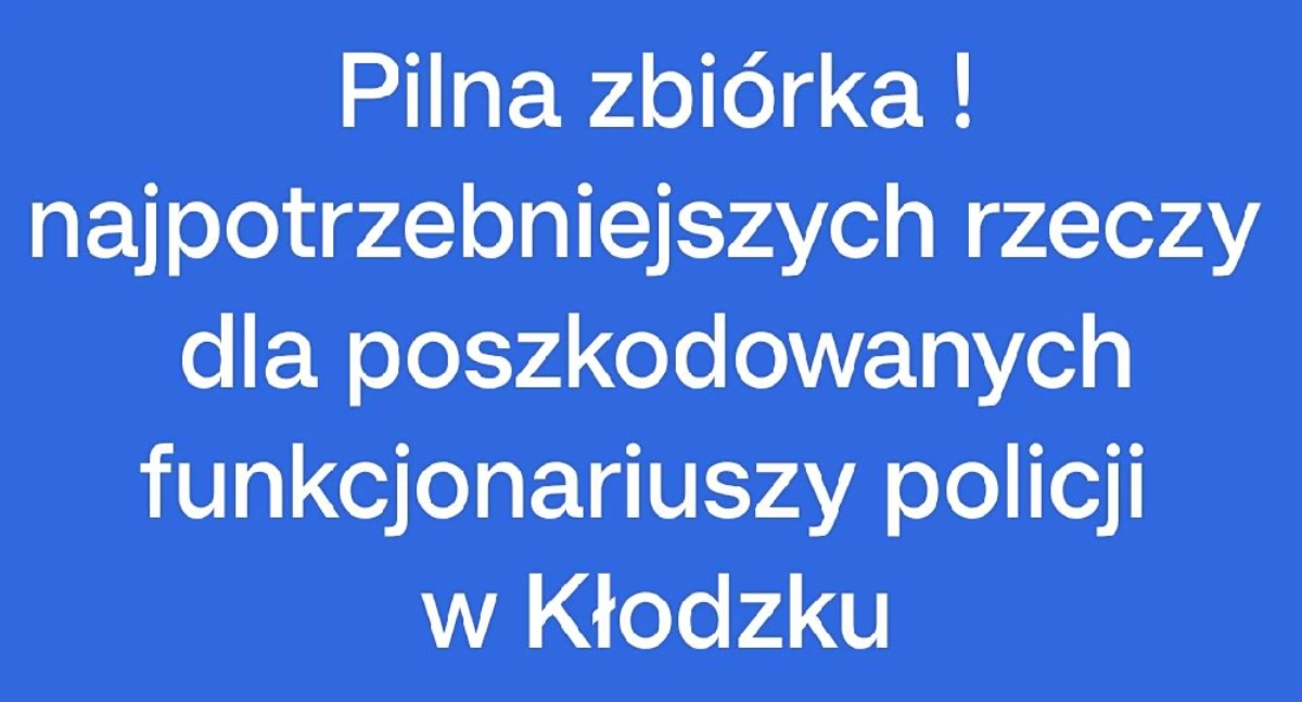 Zbiórka dla policjantów z Kłodzka