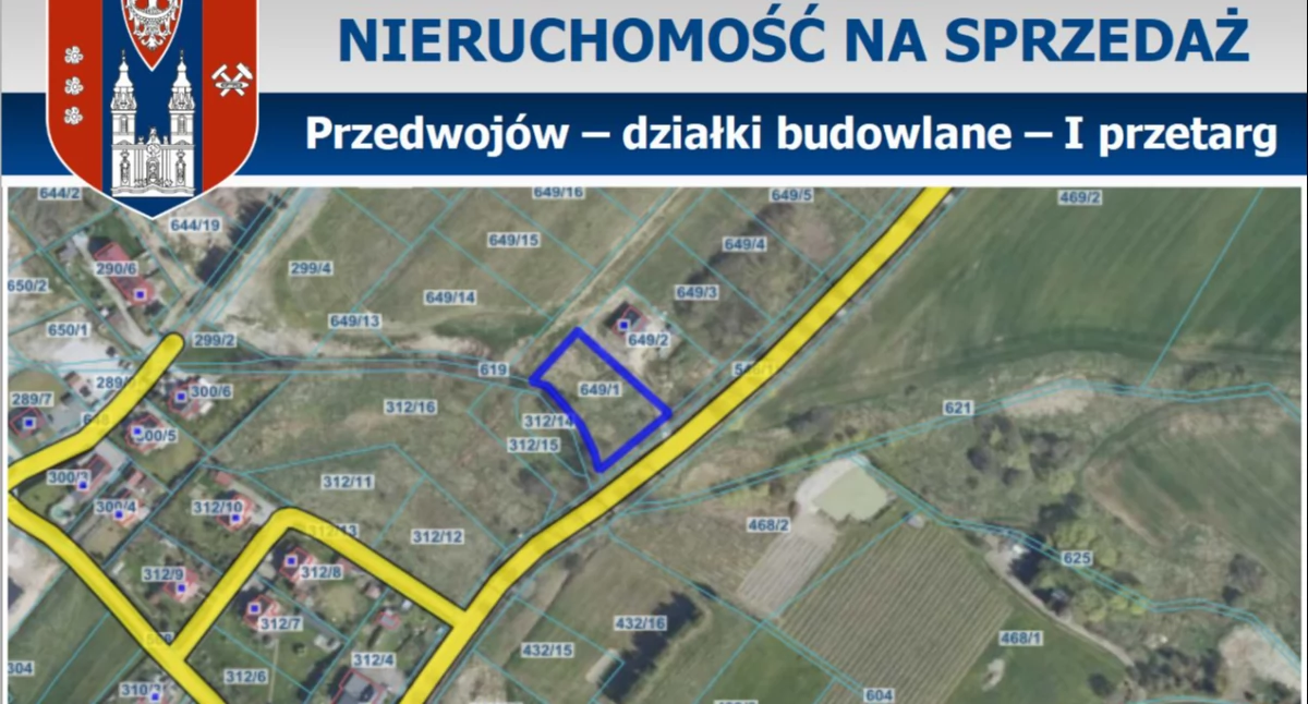OGŁOSZENIE – działki w Przedwojowie – I przetarg
