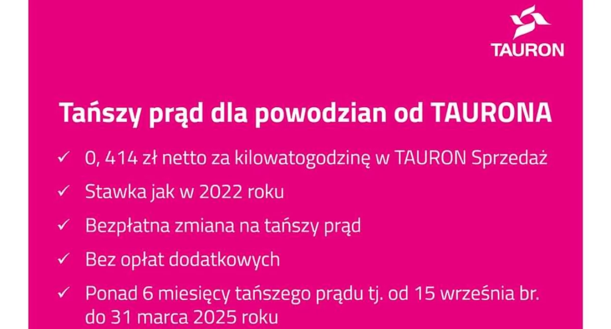 Tańszy prąd dla powodzian