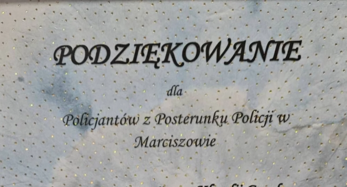 Podziękowanie dla policjantów