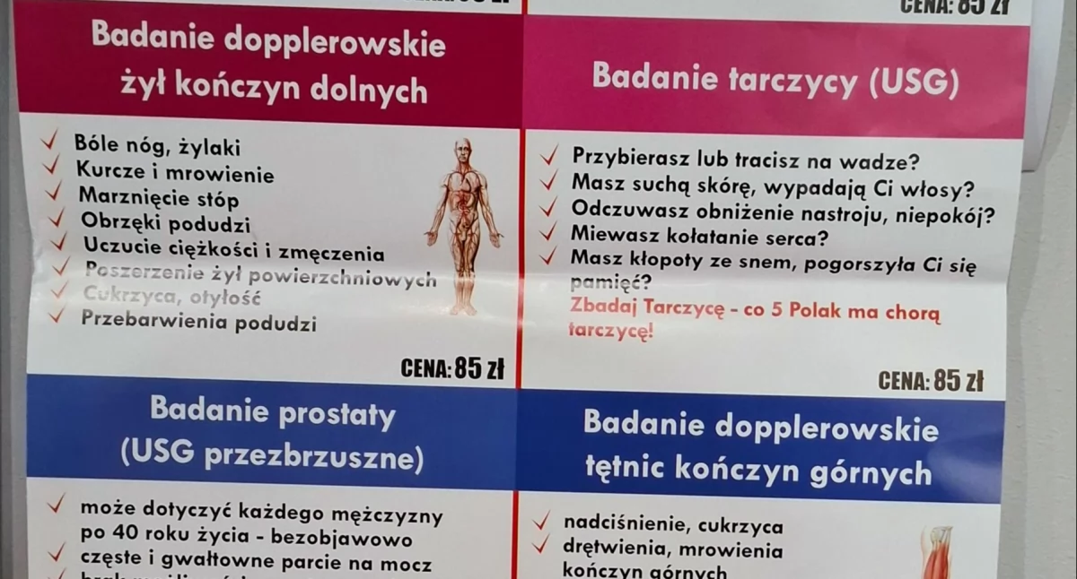 Badania przesiewowe: Tętnice, Żyły, Tarczyca i Stawy