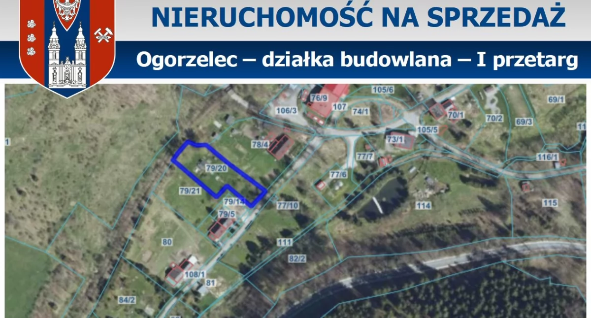 OGŁOSZENIE – działka budowlana Ogorzelec – I przetarg ustny