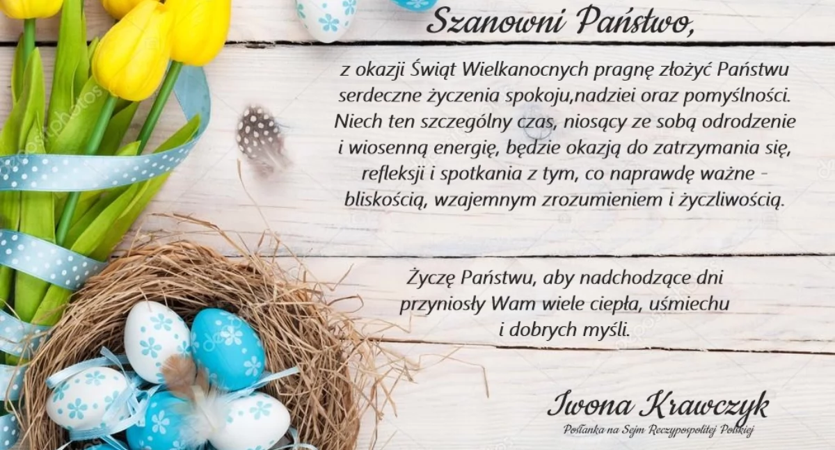 Życzenia - posłanka Iwona Krawczyk