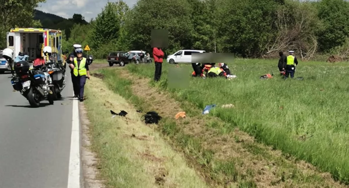 Wypadek motocyklisty