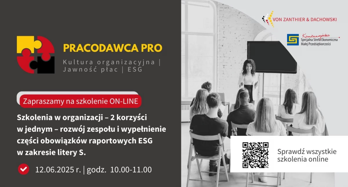 Szkolenia w organizacji – 2 korzyści w jednym: rozwój zespołu i realizacja obowiązków ESG (litera S)