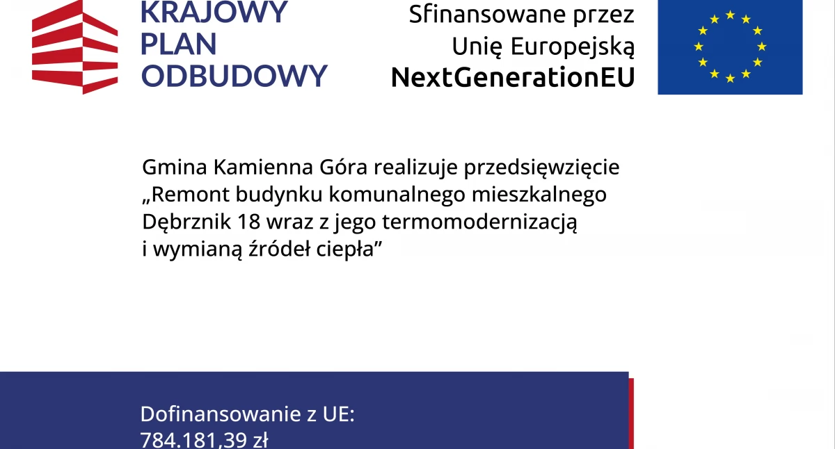 Remont budynku komunalnego mieszkalnego Dębrznik 18 wraz z jego termomodernizacją i wymianą źródeł ciepła