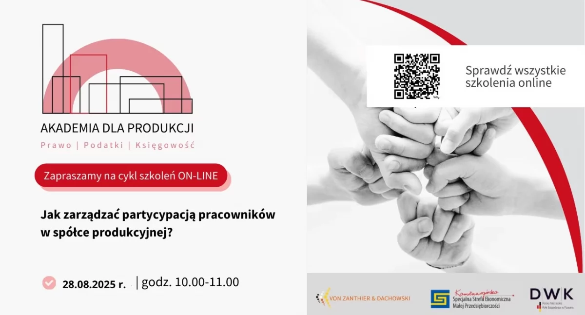 Jak zarządzać partycypacją pracowników w spółce produkcyjnej – webinar