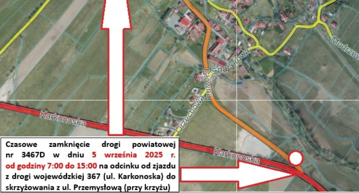 Znowu zamknięcie drogi w Pisarzowicach