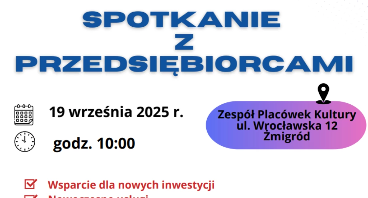 Spotkanie z przedsiębiorcami w Żmigrodzie