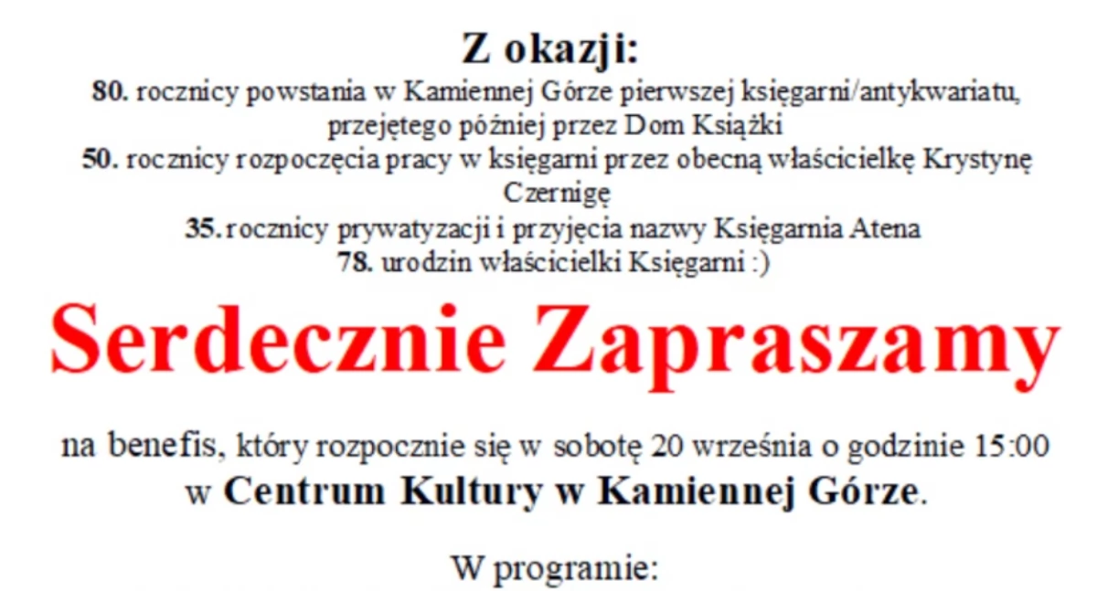 Jubileusz księgarni Atena