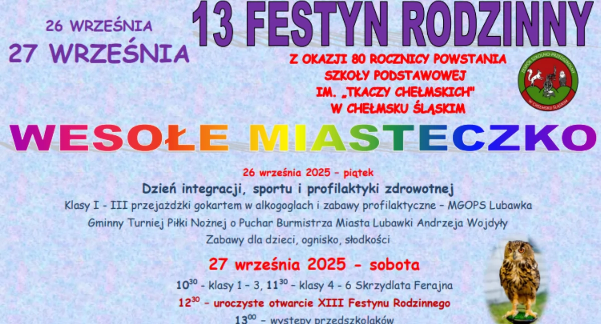 XIII Festyn Rodzinny w Chełmsku Śląskim: Dwa dni pełne atrakcji z okazji 80-lecia szkoły