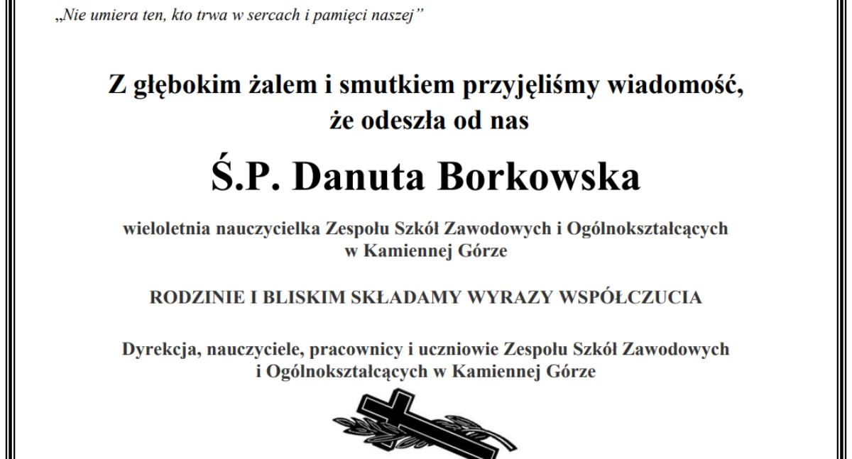 Pożegnanie - ś.p. Danuta Borkowska