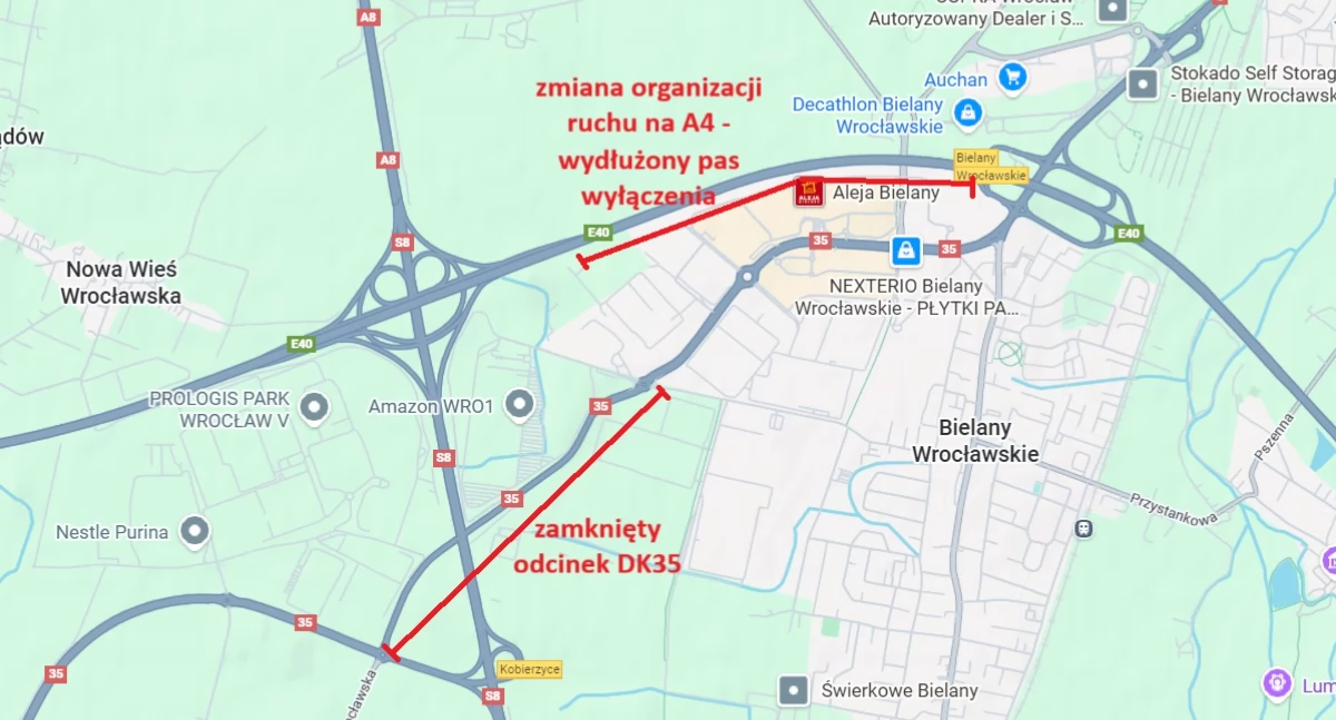 Zmiana organizacji ruchu na A4